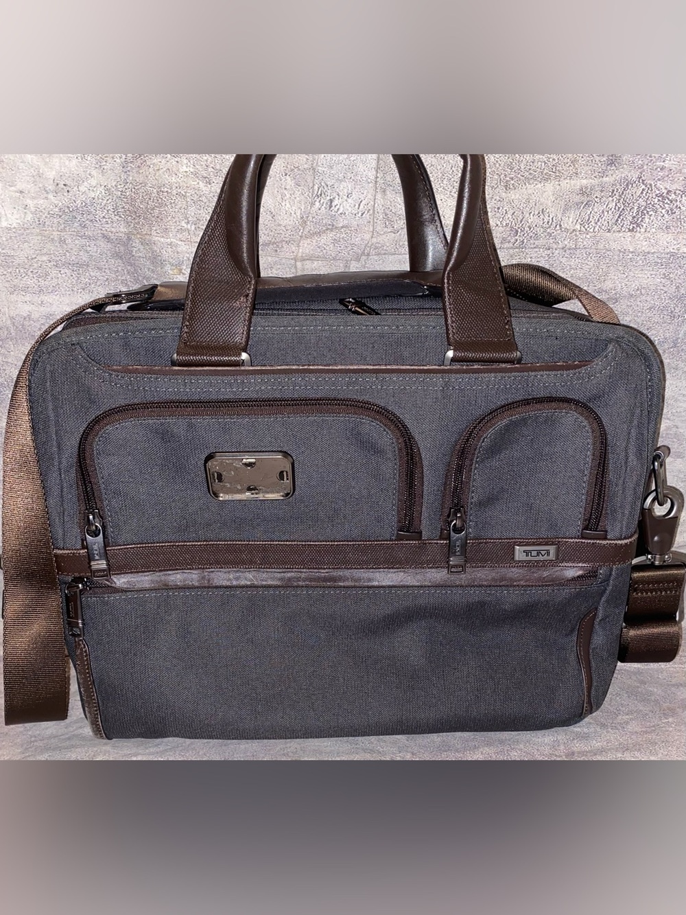 $795 Tumi Alpha 3 Expandable Organizer Laptop Brief Shoulder Bag Case Anthricite